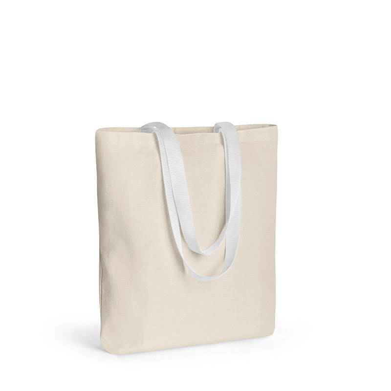 Q Tees Contrast Canvas Tote - Natural/White