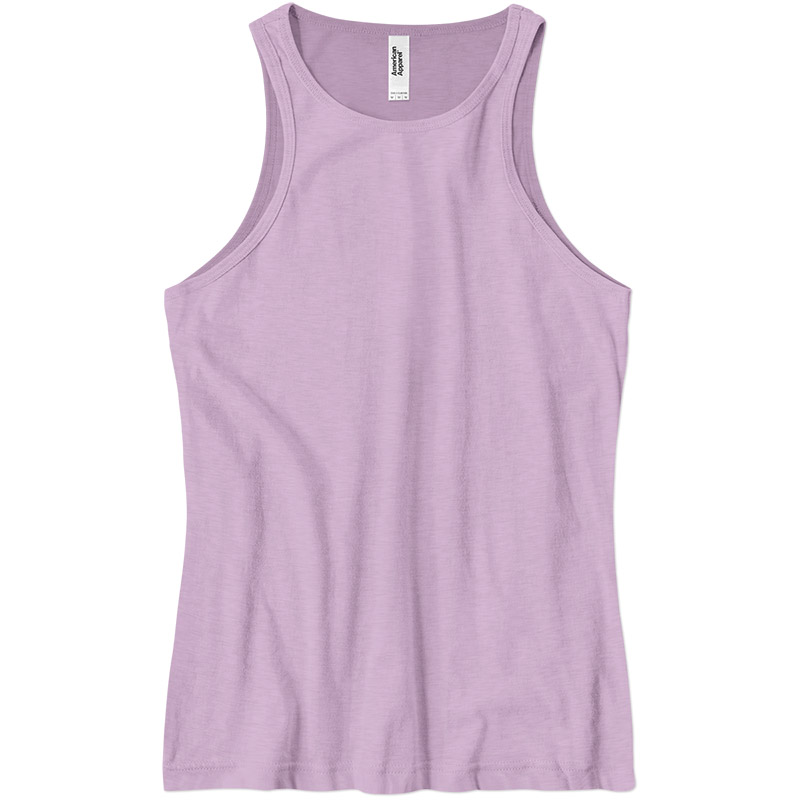 American Apparel Ladies High Neck CVC Tank - Heather Lilac