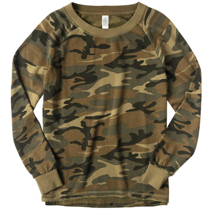 Alternative Apparel Ladies Burnout Sweatshirt - Camo