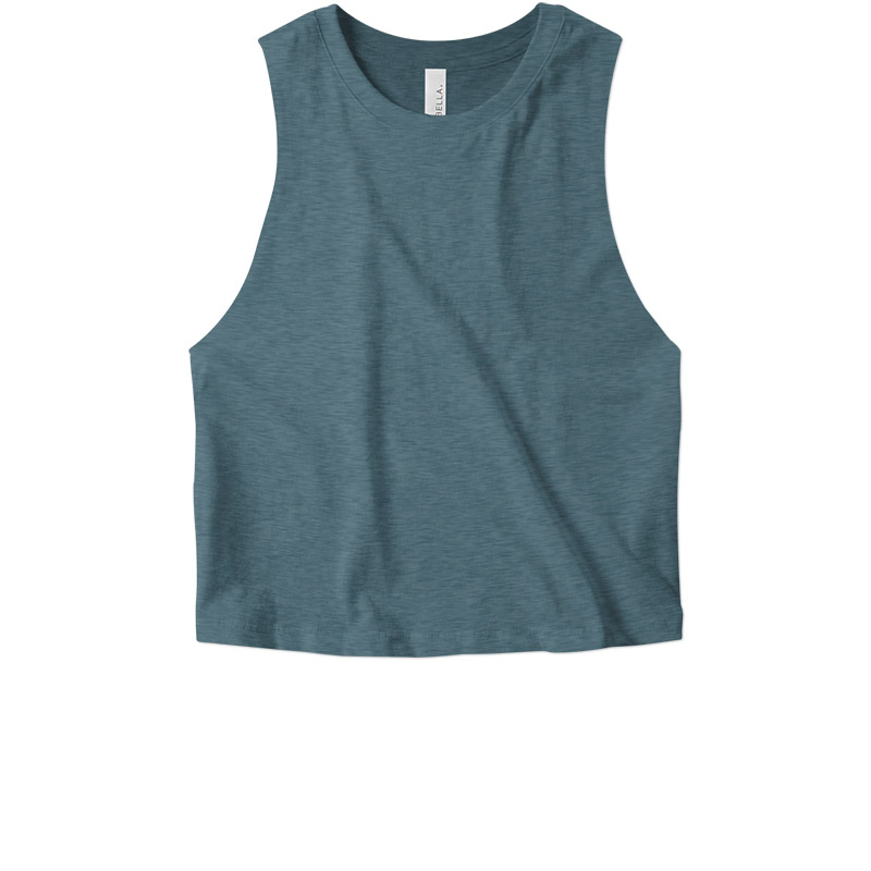 Bella Racerback Cropped Tank - Heather Deep Teal