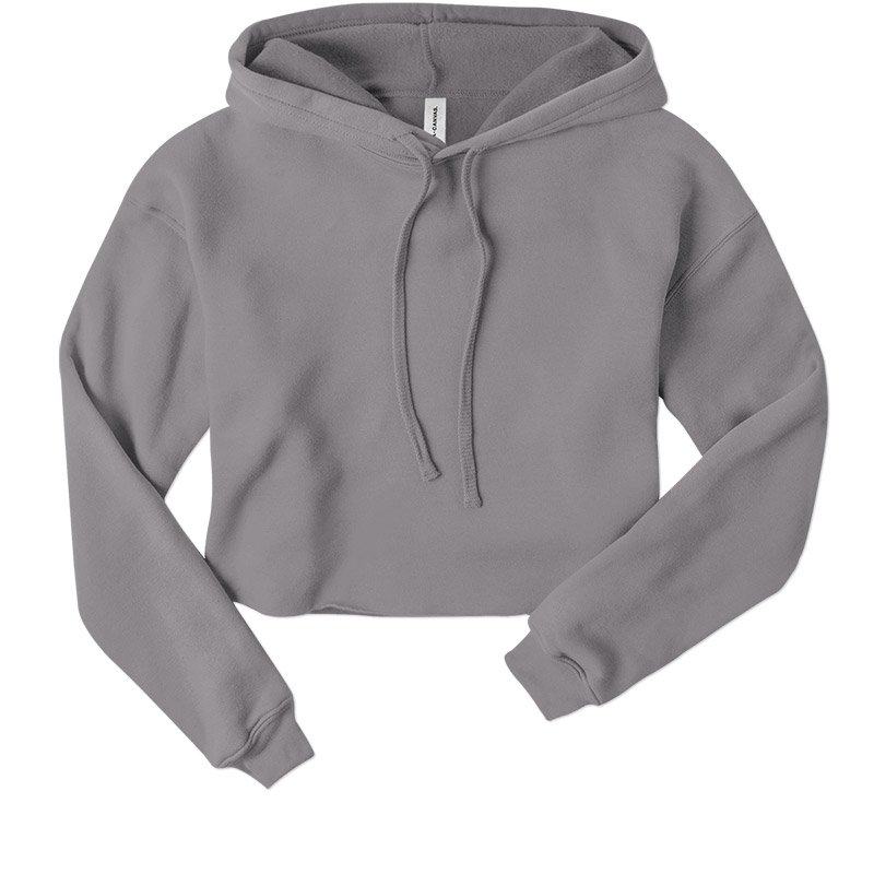 Bella Ladies Cropped Fleece Hoodie - Storm