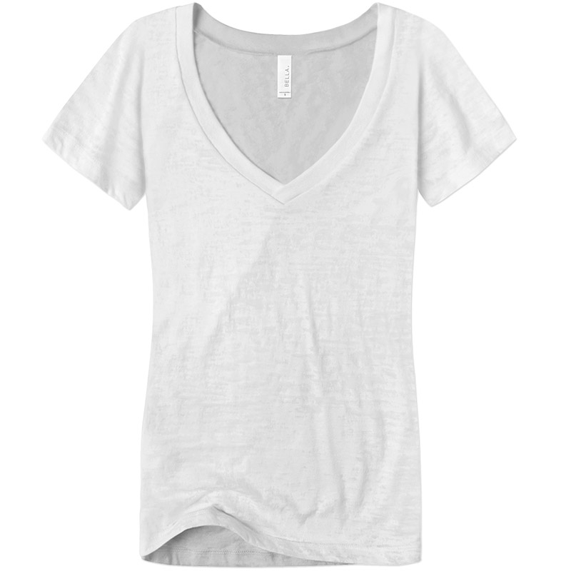 Asphalt Angel Burnout Shirt, Women's deep V-Neck burnout te…