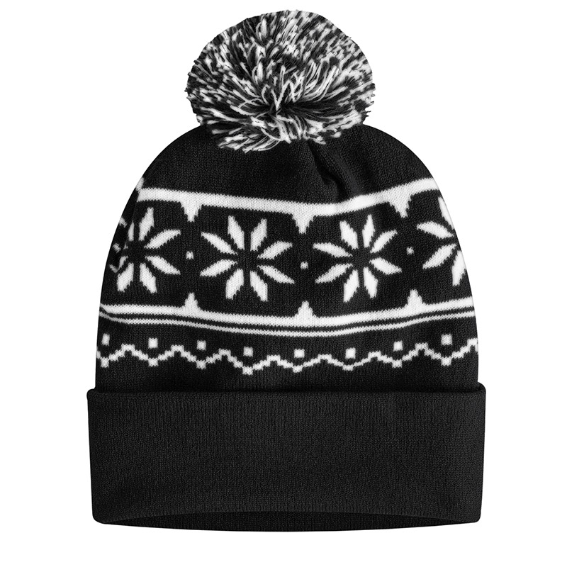 Cap America Snowflake Beanie - Black/White