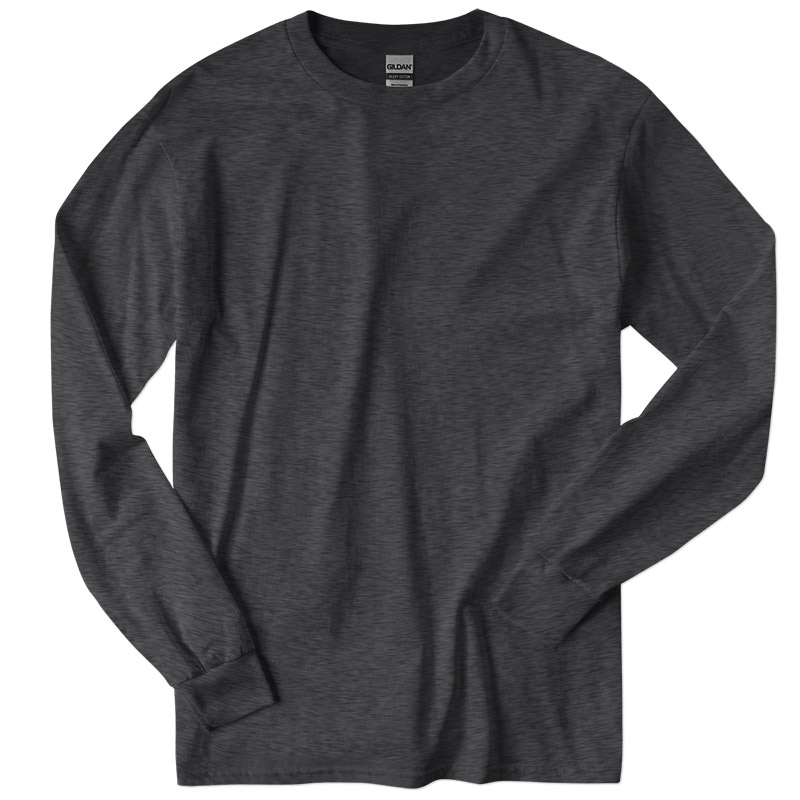 Gildan Longsleeve Cotton Tee - Dark Heather